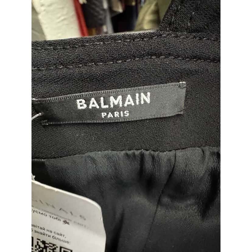 Balmain Lambskin Mini Dress Black Leather Very good condition - Box View