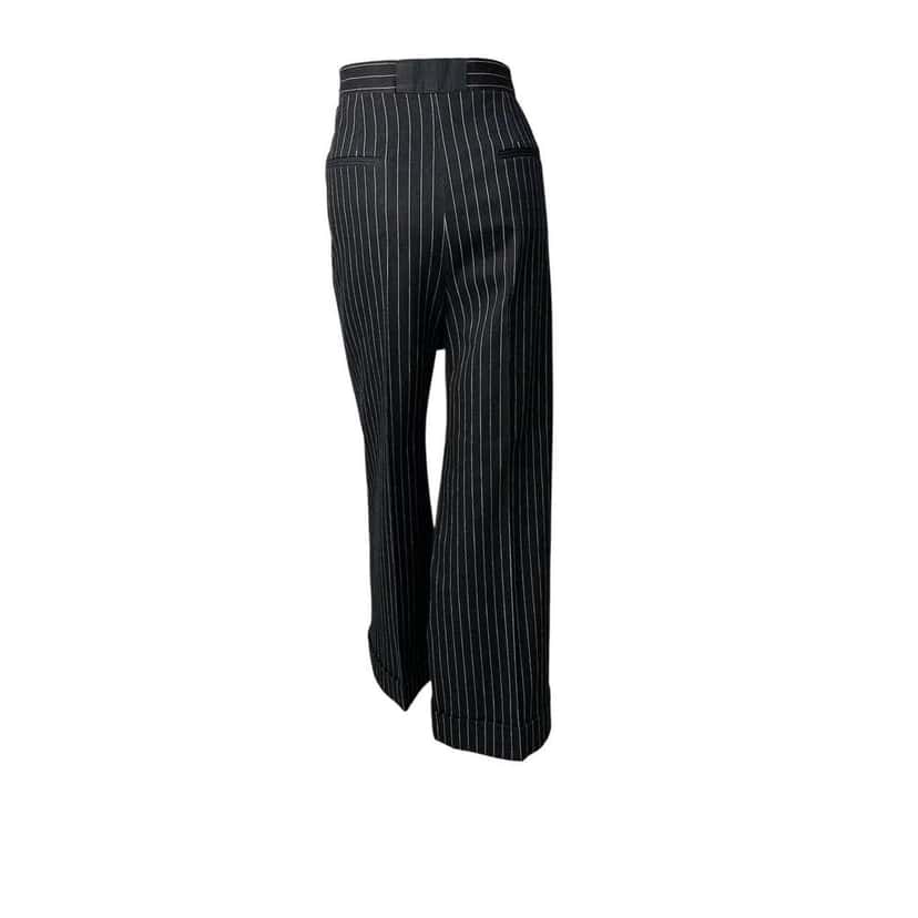 Chanel 2023 Striped Wide Leg Jeans Black Cotton Very good condition - Back View