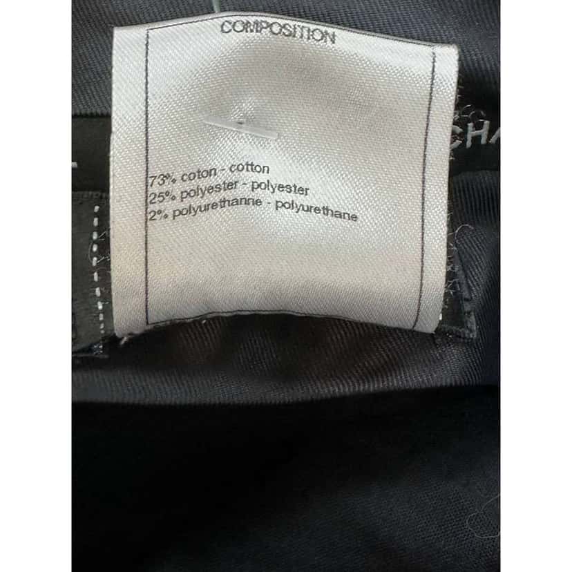 Chanel 2023 Striped Wide Leg Jeans Black Cotton Very good condition - Model View