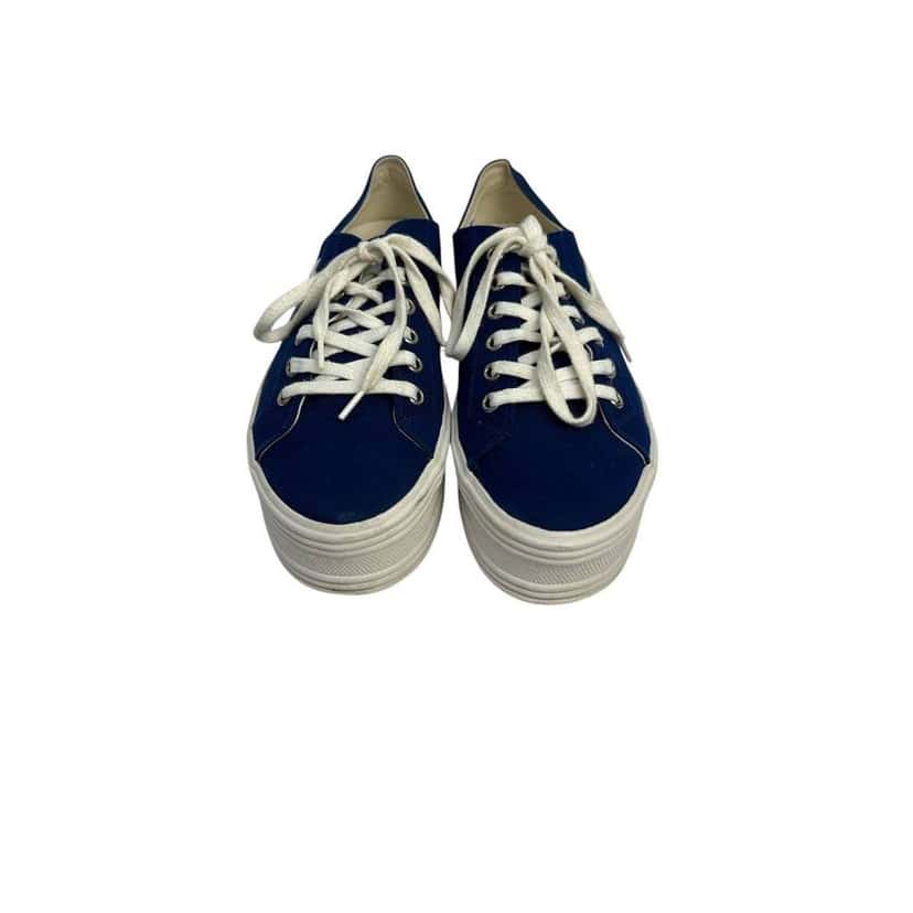 Celine High sole Logo Sneakers Navy Leather Very good condition - Inside View