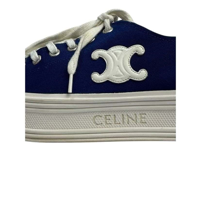 Celine High sole Logo Sneakers Navy Leather Very good condition - Box View
