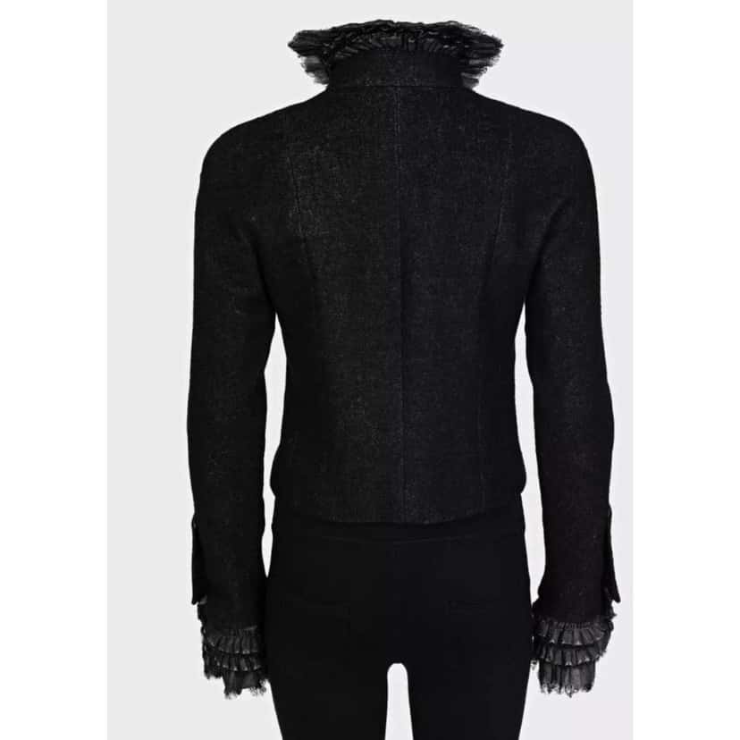 Chanel 2013 Cropped Jacket Black Cotton Never worn, with tag - Inside View