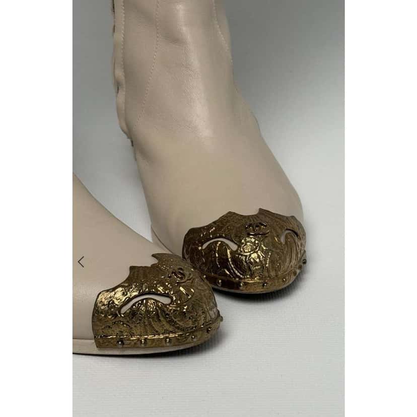 Chanel Paris Dallas Cap Toe Thigh Beige Leather Very good condition - Inside View