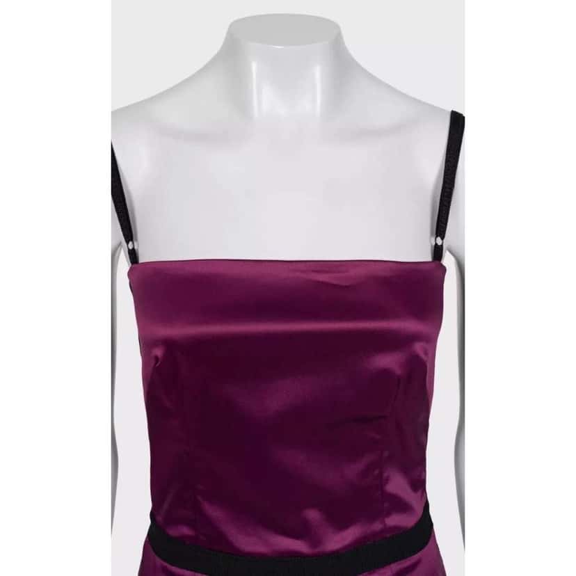 Dolce & Gabbana Sleeveless Dress Sz.40fr Purple Satin Very good condition - Back View