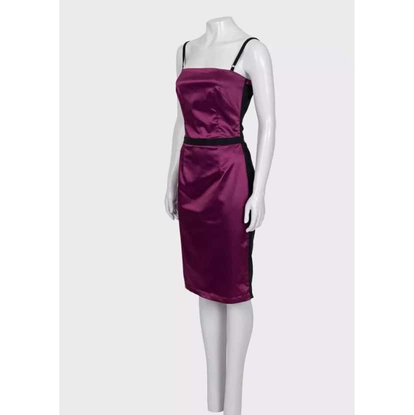 Dolce & Gabbana Sleeveless Dress Sz.40fr Purple Satin Very good condition - Model View