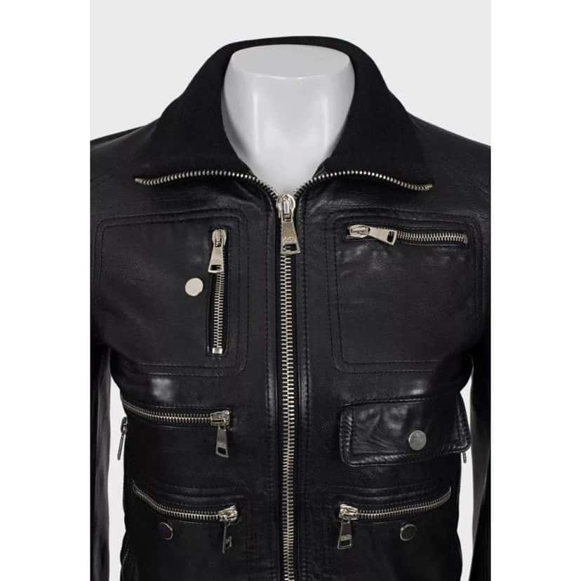 Dolce & Gabbana Jacket Black Leather Very good condition - Model View
