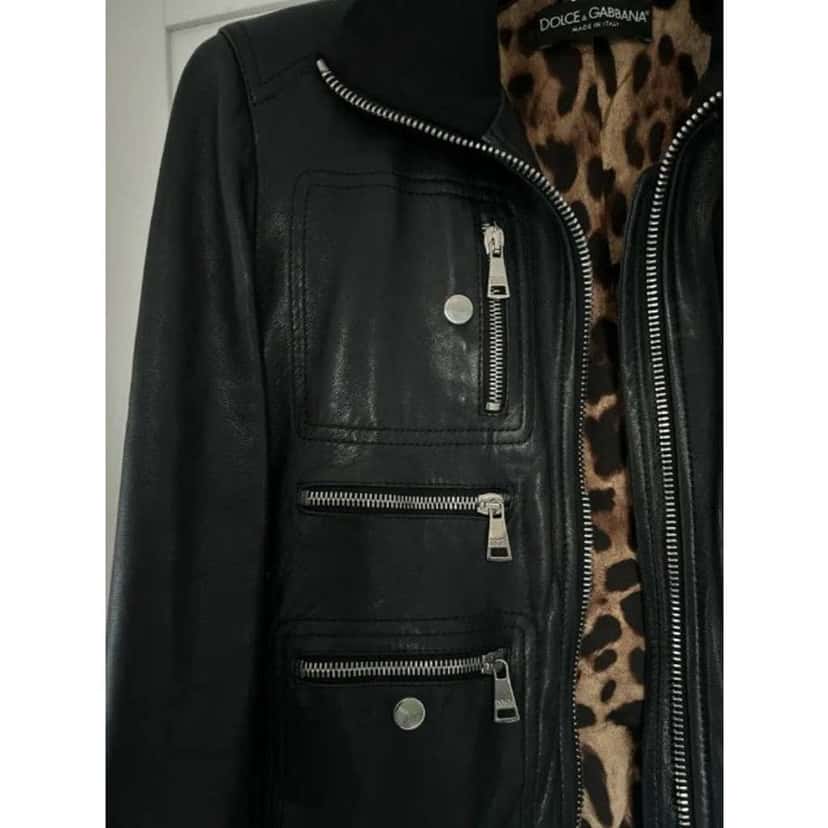Dolce & Gabbana Jacket Black Leather Very good condition - Box View