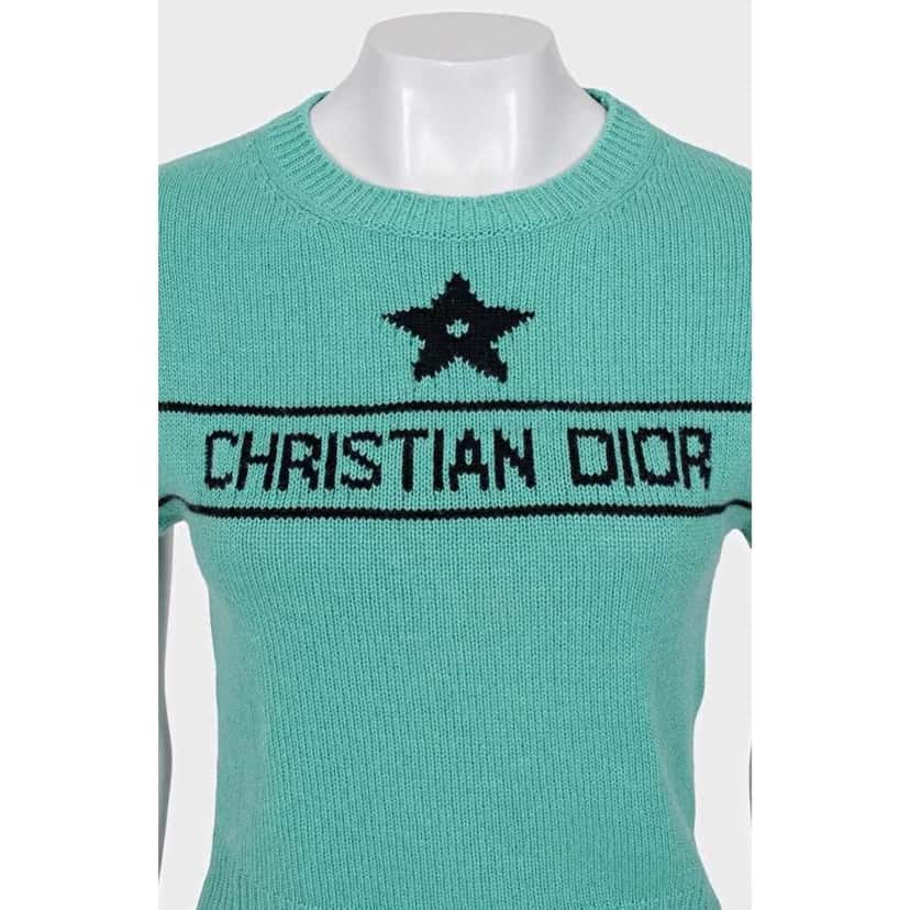 Dior Christian Signature Top Green Cotton Very good condition - Model View