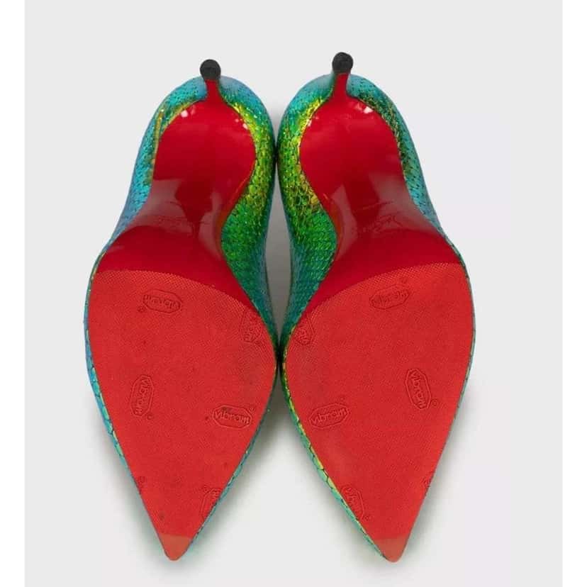 Christian Louboutin Pigalle Pumps Green Leather Very good condition - Box View