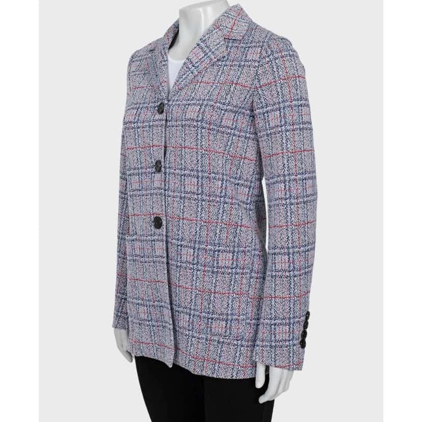 Celine Checked Blazer Blend, Lined Red Cotton Very good condition - Back View