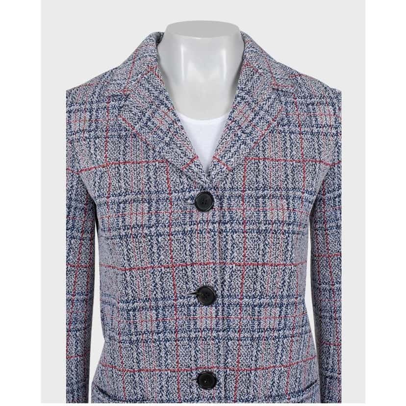 Celine Checked Blazer Blend, Lined Red Cotton Very good condition - Model View