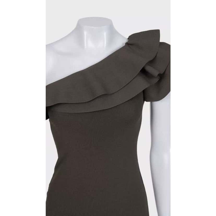 Valentino Garavani Valentino Ruffle Accent Dress Green Very good condition - Model View