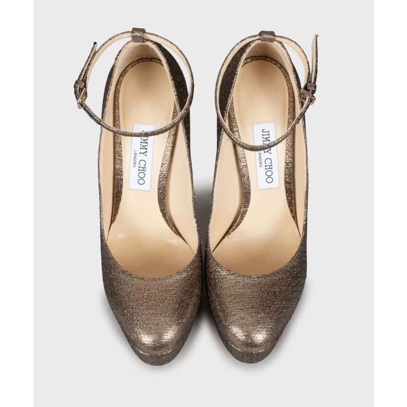 Jimmy Choo Stiletto Heels Gold Leather Very good condition - Back View