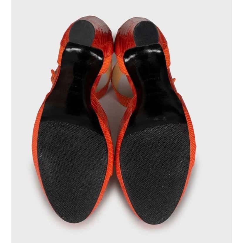 Hermès Embossed High Heels Orange Leather Very good condition - Box View