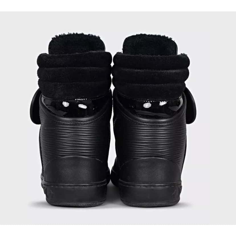 Louis Vuitton Wedge Sneakers Black Leather Good condition - Model View