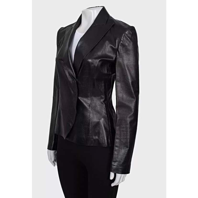 Gucci Jacket Black Leather Very good condition - Back View