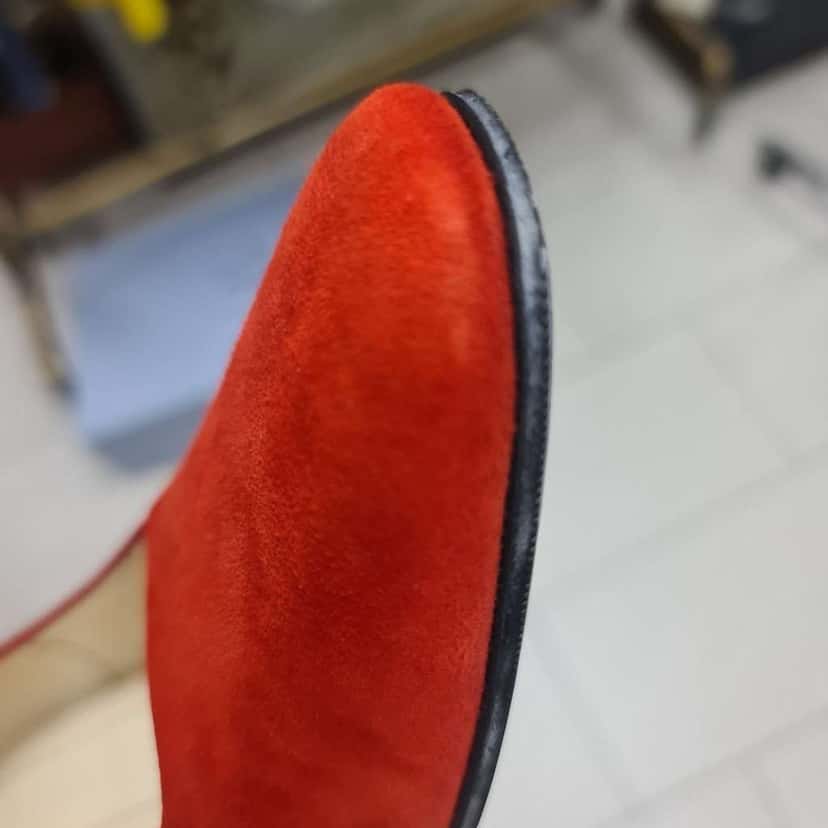 Celine Bright Heels Pumps Red Suede Very good condition - Inside View