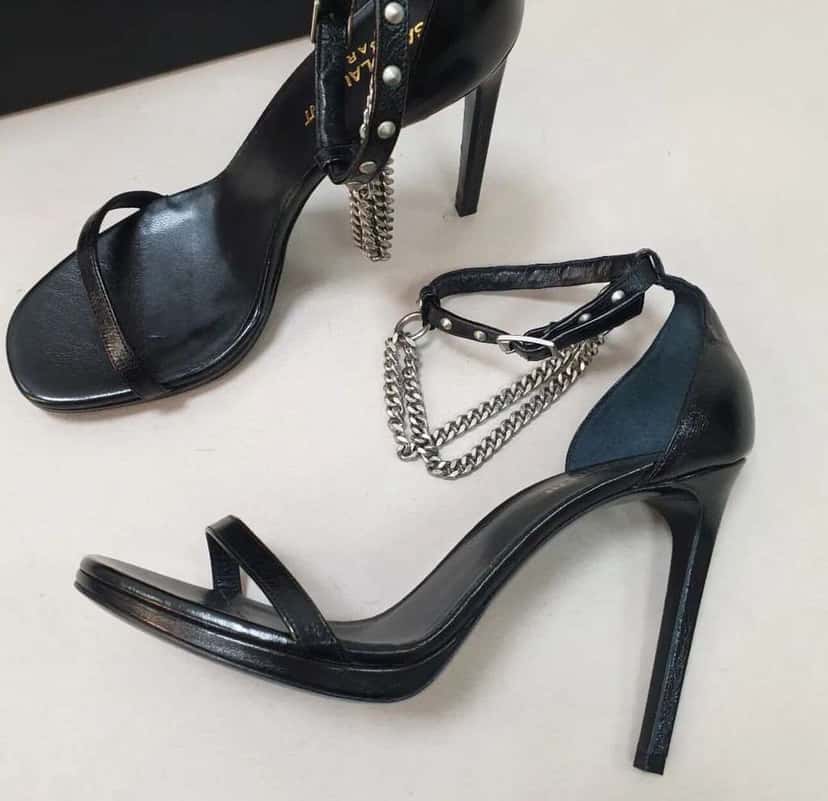 Saint Laurent Heeled Sandals Black Leather Very good condition - Model View