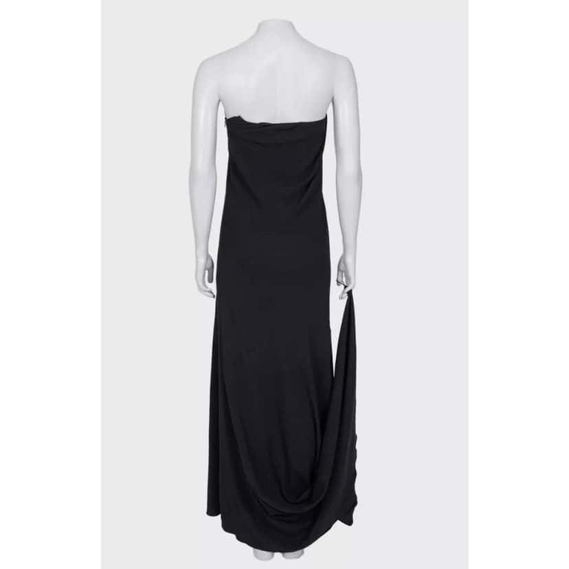 Dior Christian Long Train Dress Black Silk Very good condition - Back View