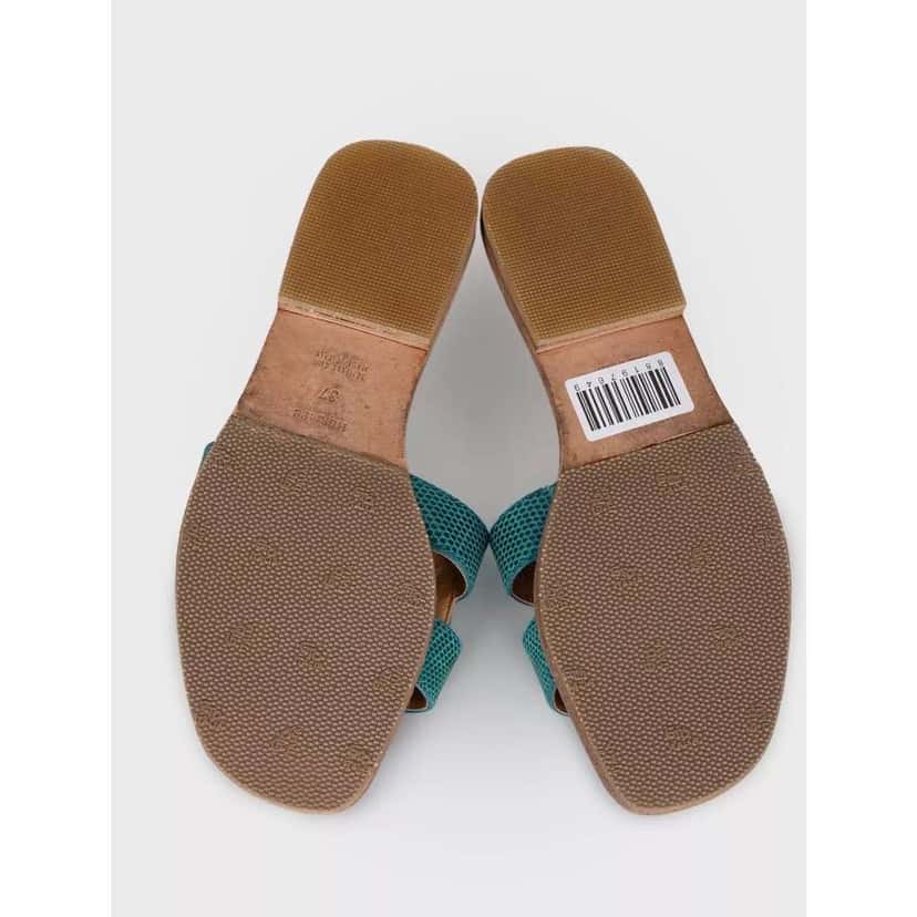 Hermès Oran Lizard Sandals Green Leather Very good condition - Box View