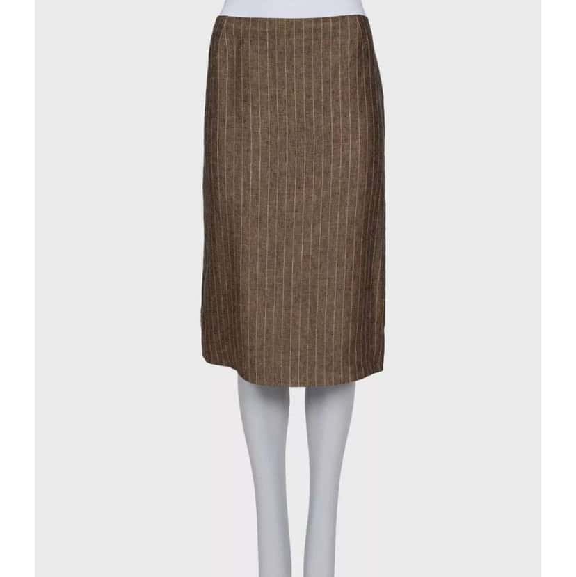 Dior Christian Suit Jacket Skirt Brown Leather Very good condition - Model View