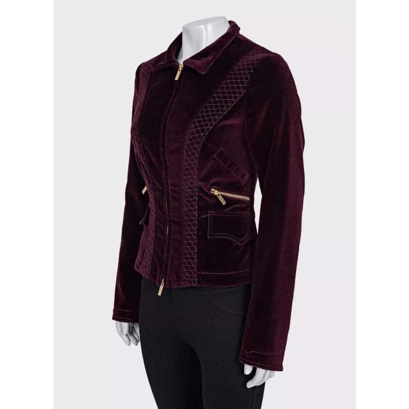 Roberto Cavalli Fitted Zip Jacket Purple Cotton Very good condition - Back View
