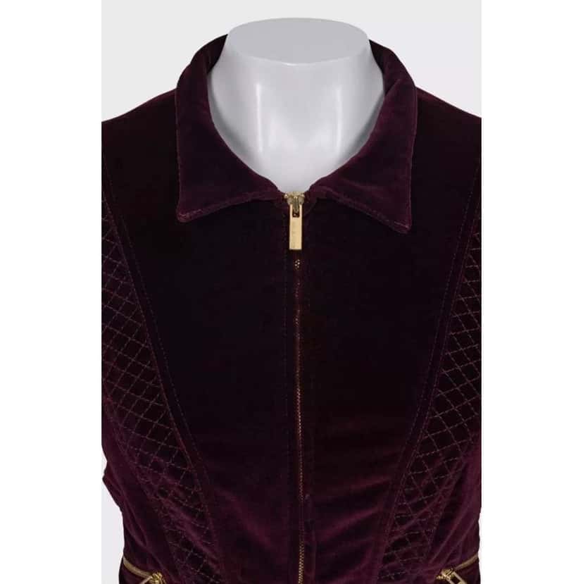 Roberto Cavalli Fitted Zip Jacket Purple Cotton Very good condition - Model View