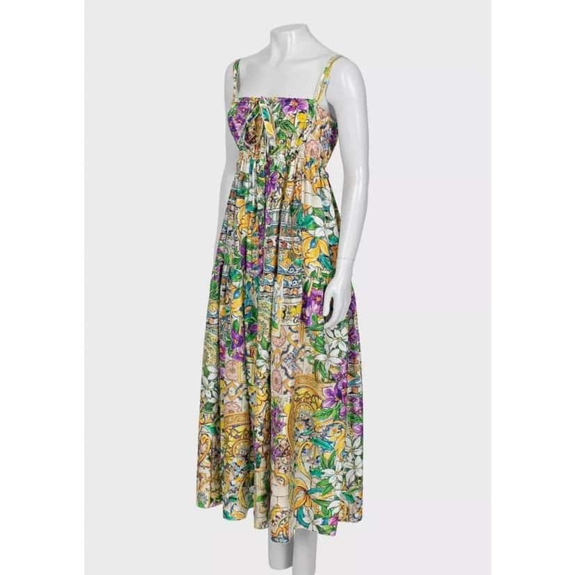 Dolce & Gabbana Vibrant Floral Dress MultiColor Silk Very good condition - Back View