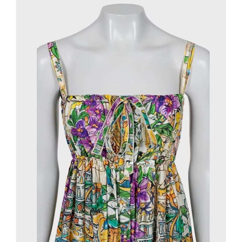 Dolce & Gabbana Vibrant Floral Dress MultiColor Silk Very good condition - Model View