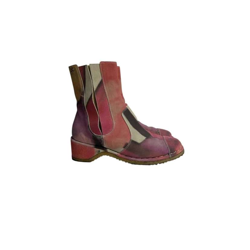 Chanel Tie Dye Effect Boots Black Leather Very good condition - Box View