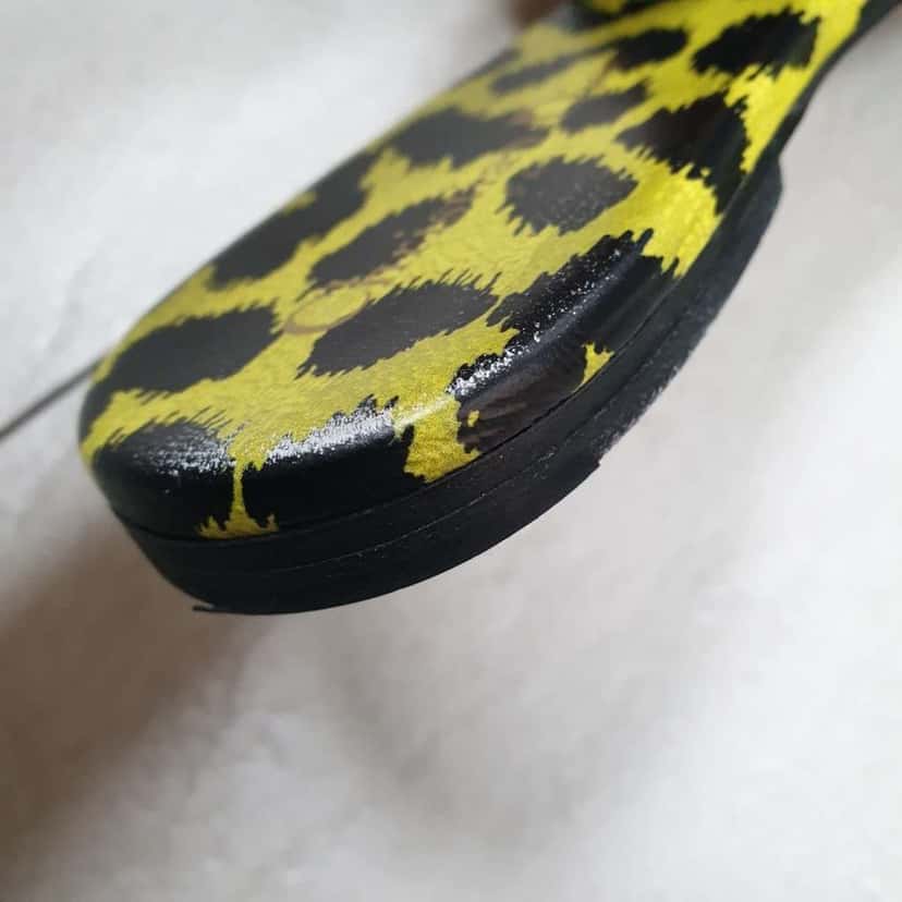 Dior Dway Slide Sandals Lime Pop Yellow Leather Very good condition - Model View