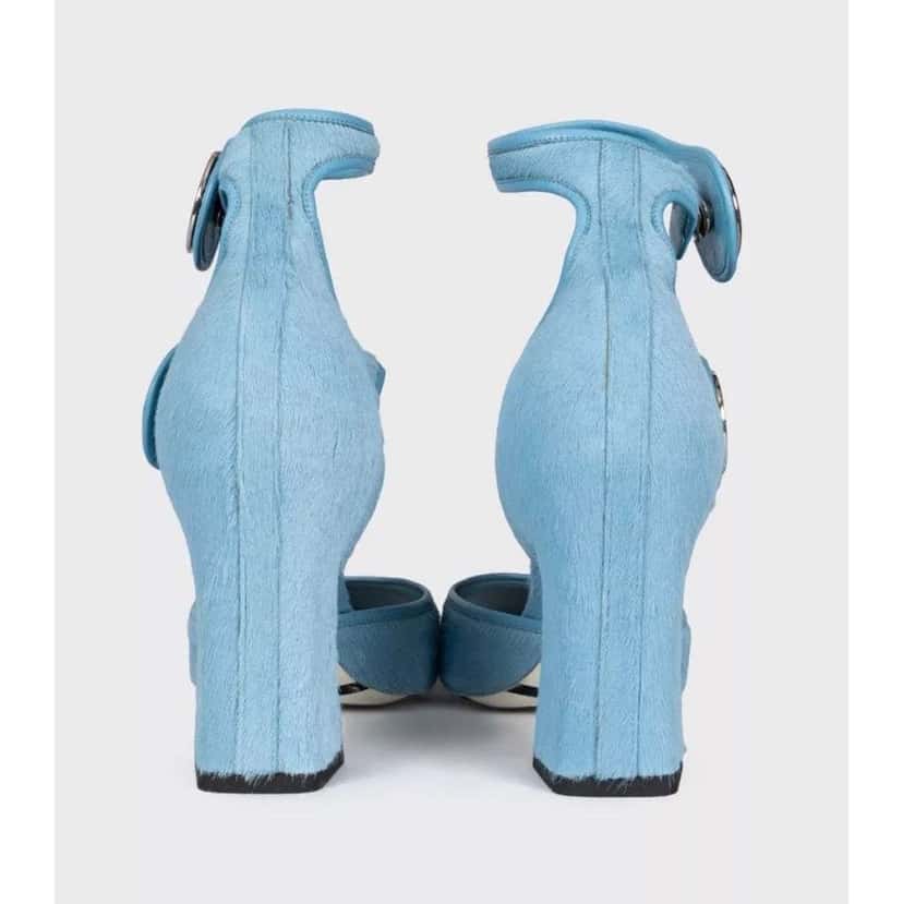 Louis Vuitton Haircalf Pointed Toe Pumps Blue Leather Very good condition - Model View