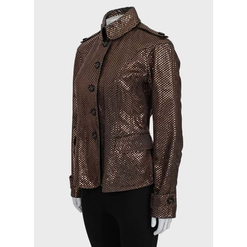 Burberry Jacket Brown Leather Very good condition - Back View