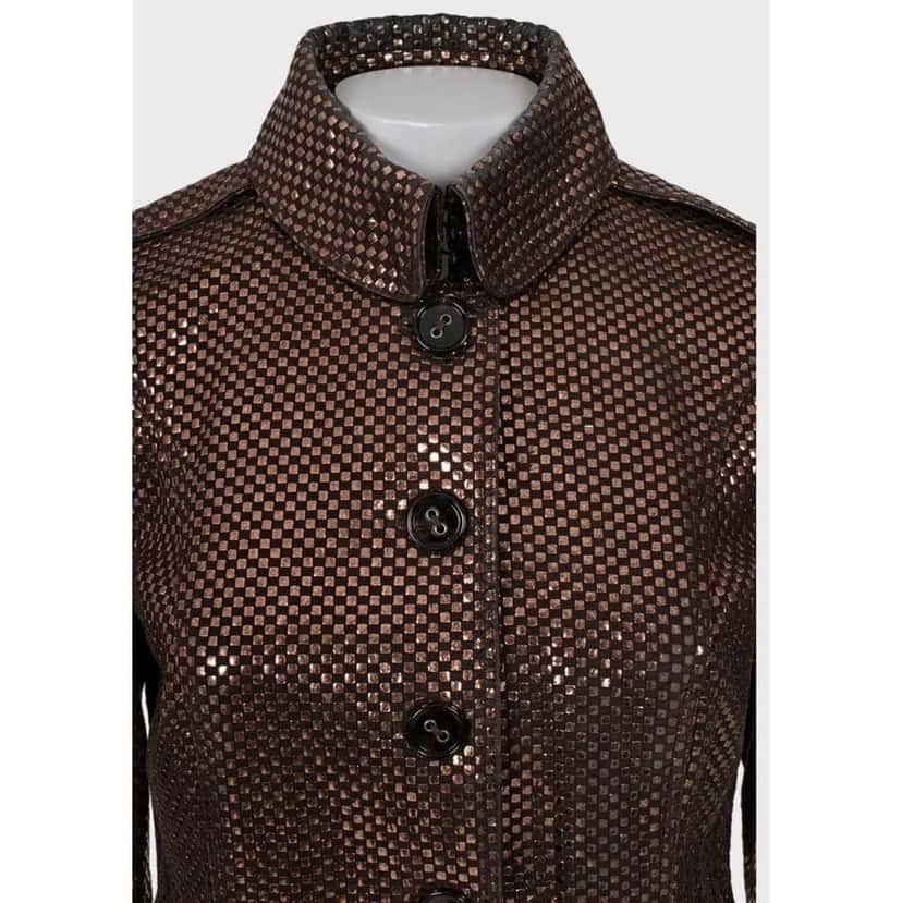 Burberry Jacket Brown Leather Very good condition - Model View
