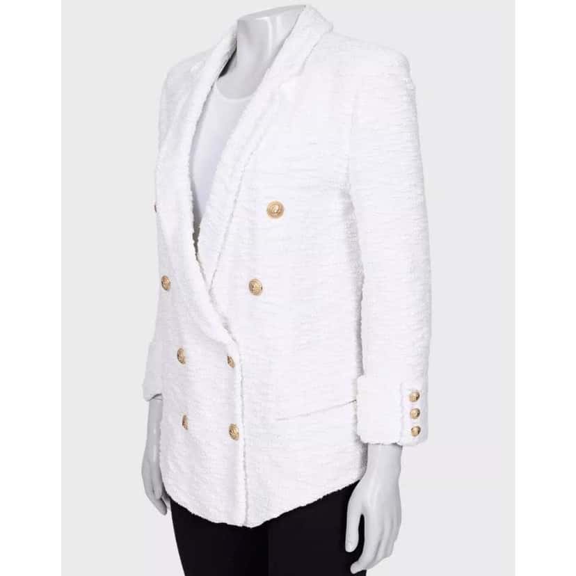 Balmain Double Breasted Jacket White Cotton Very good condition - Back View