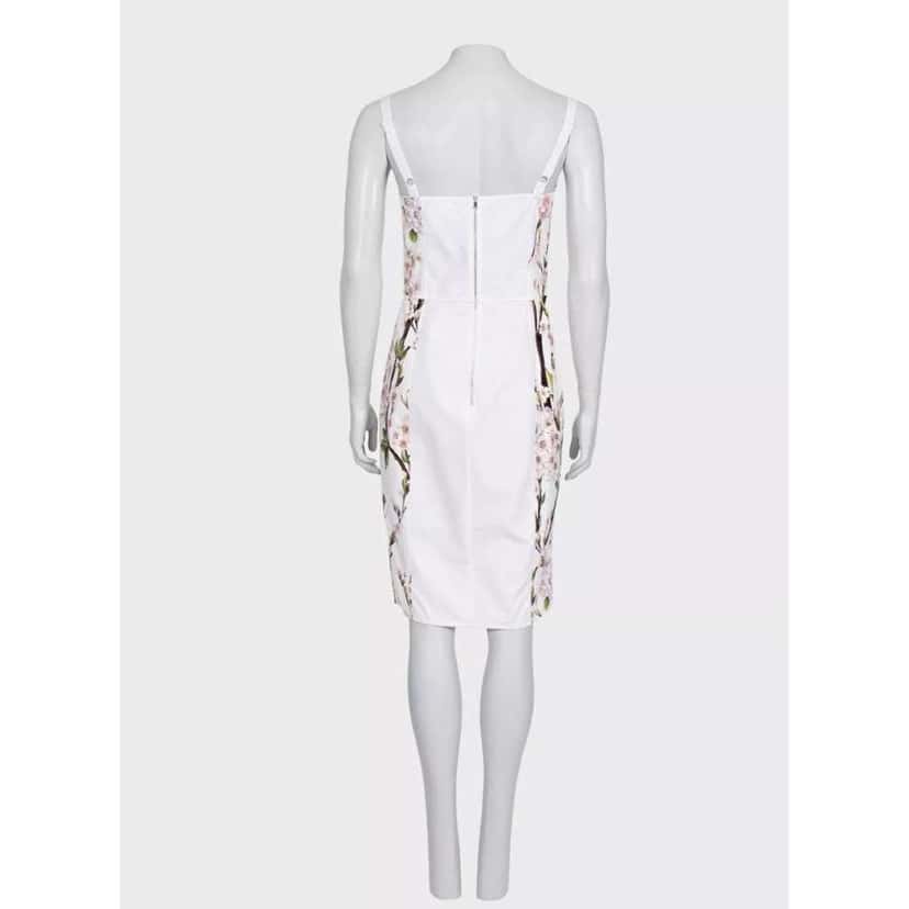 Dolce & Gabbana Floral Print Mini Dress White Cotton Very good condition - Inside View