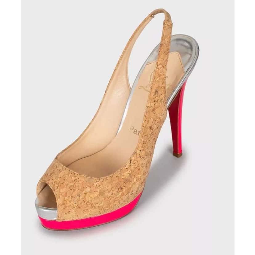 Christian Louboutin Catenita Cork Heels Brown Leather Very good condition - Inside View