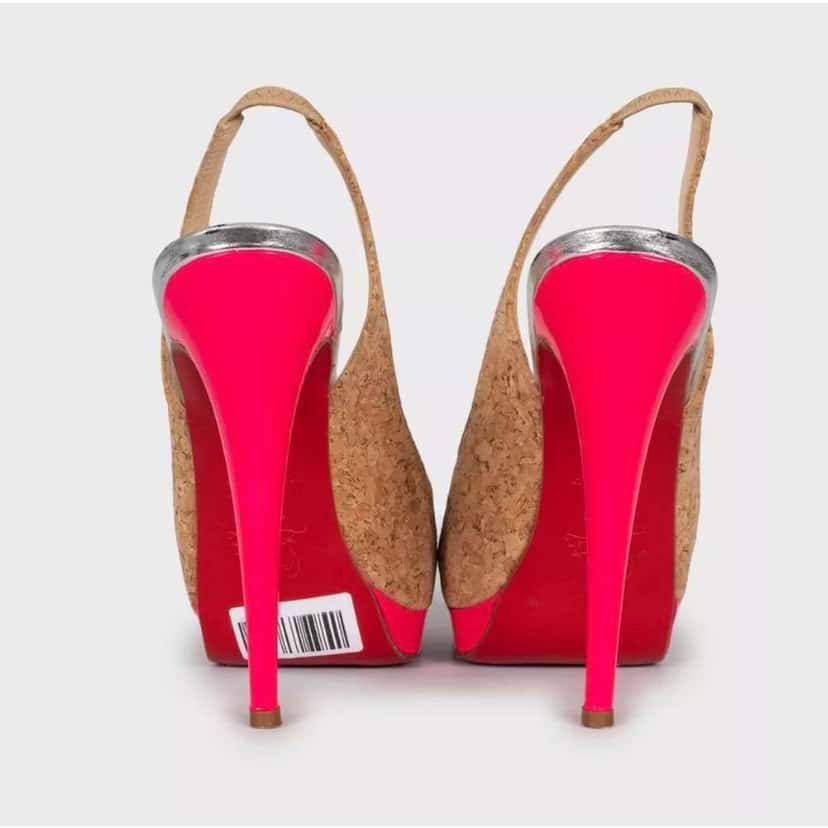 Christian Louboutin Catenita Cork Heels Brown Leather Very good condition - Model View