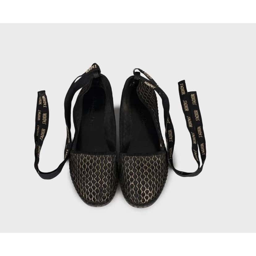 Dior Christian J’A Mesh Ballet Flats Black Leather Very good condition - Inside View