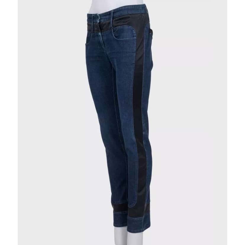 Chanel Dark Accent Panels Skinny Jeans Blue Cotton Very good condition - Back View