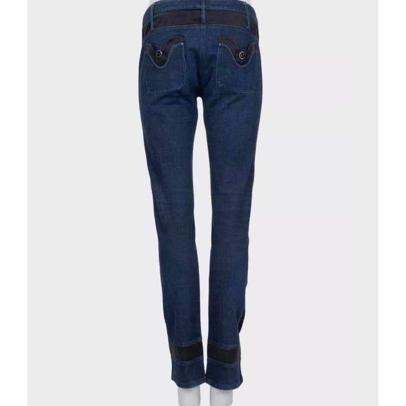 Chanel Dark Accent Panels Skinny Jeans Blue Cotton Very good condition - Inside View