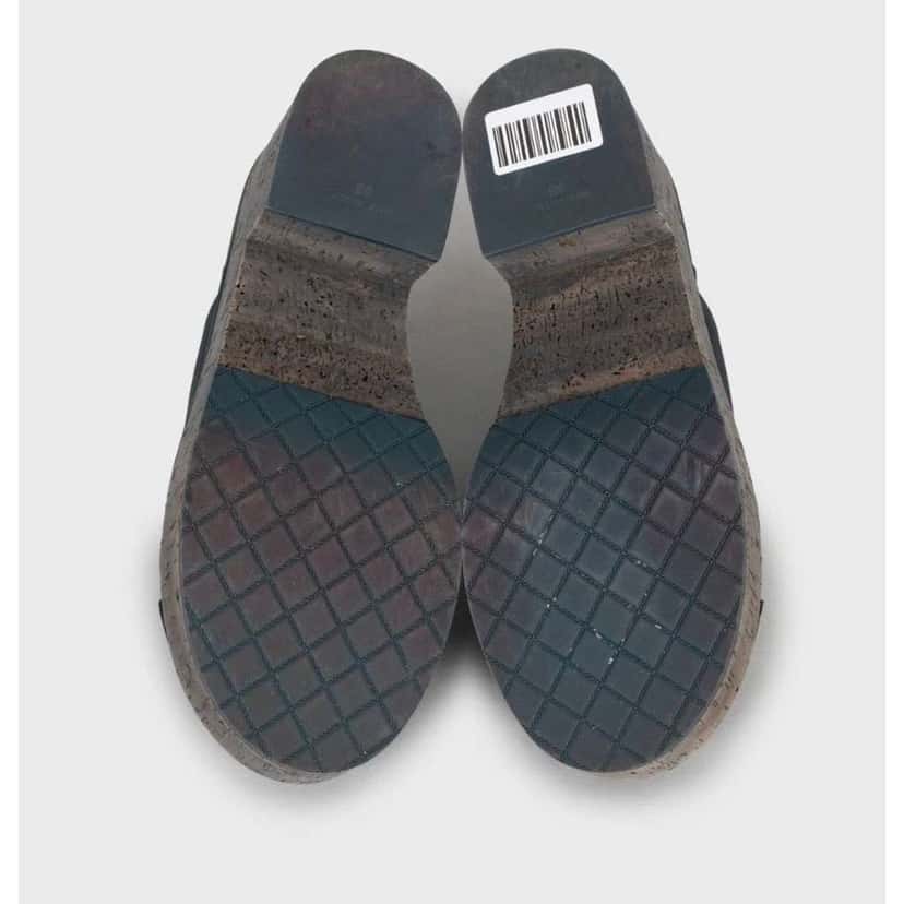 Chanel Block Heel Clogs Black Leather Very good condition - Box View