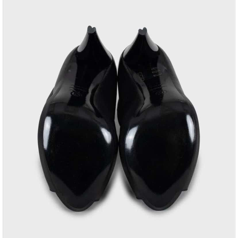 Alexander Mcqueen Open Toe Boots Black Leather Very good condition - Box View