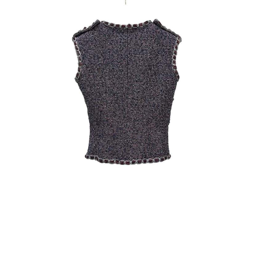 Chanel 2016 Spring Vest Black Tweed Very good condition - Inside View
