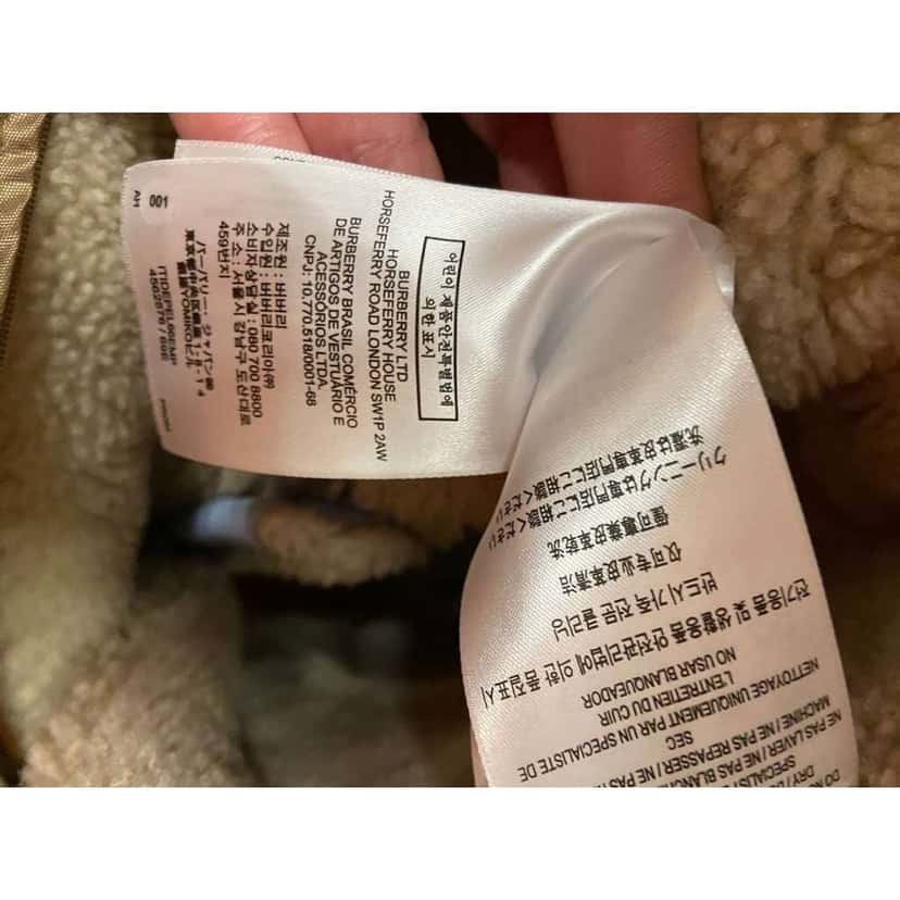 Burberry Sheepskin Coat Blue Leather Very good condition - Box View