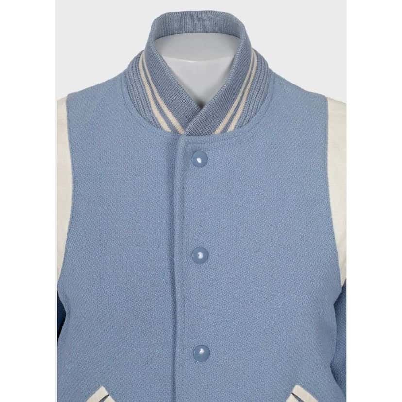 Saint Laurent Light Bomber Jacket Blue Cotton Very good condition - Model View