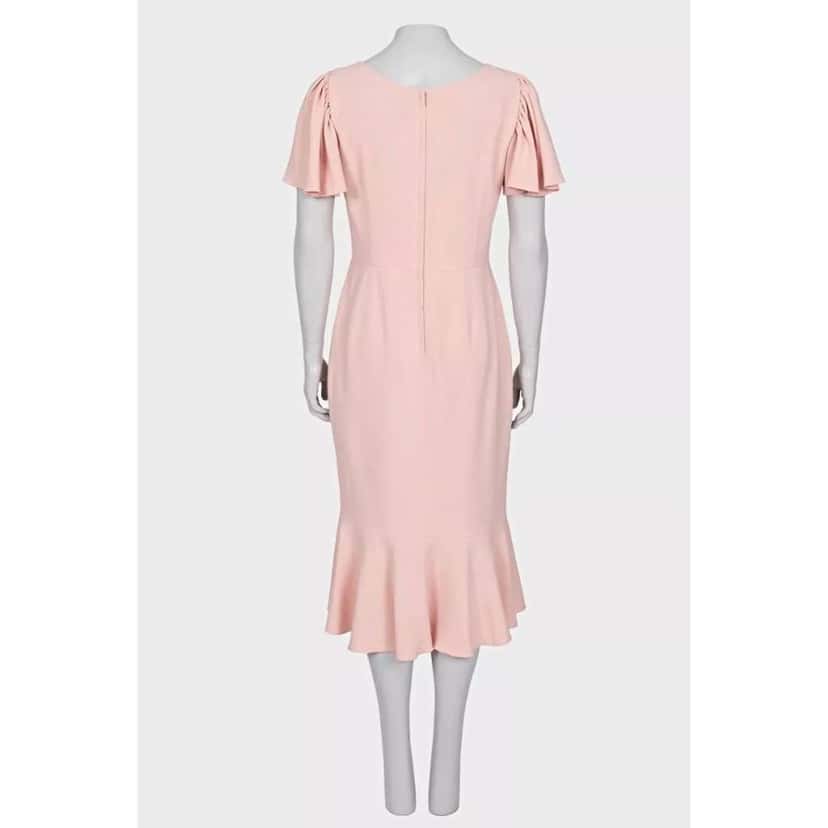 Dolce & Gabbana Viscose Flounce Hem Fitted Dress Pink Silk Very good condition - Inside View