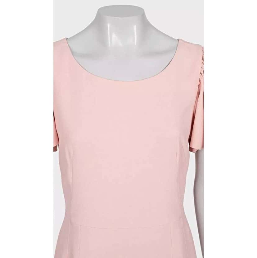 Dolce & Gabbana Viscose Flounce Hem Fitted Dress Pink Silk Very good condition - Model View