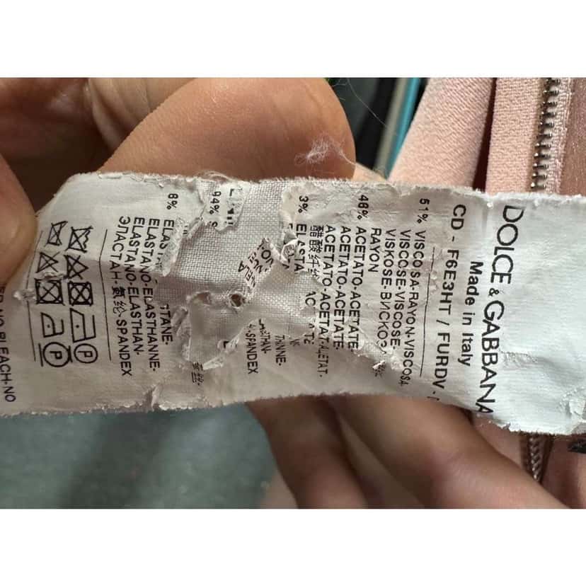 Dolce & Gabbana Viscose Flounce Hem Fitted Dress Pink Silk Very good condition - Box View