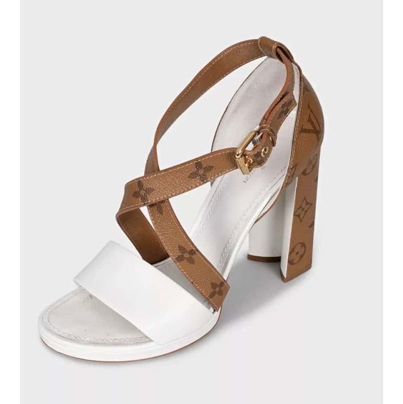 Louis Vuitton Block Heel Sandals MultiColor Leather Very good condition - Inside View